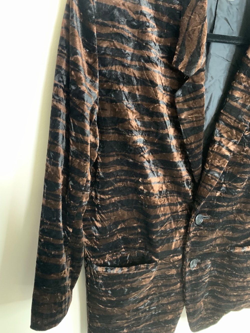 Vintage From Alice Velvet Tiger Striped Blazer M - Picture 5 of 8